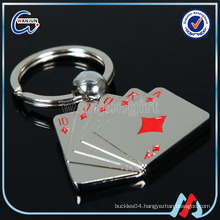 Fashion color poker Custom shape Keychain paint cheap keyholder